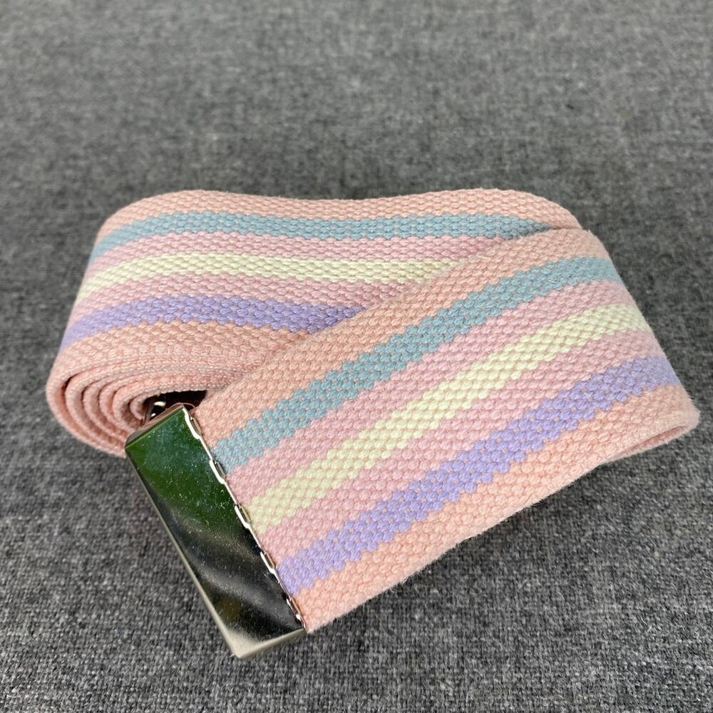 GAIT TRANSFER BELT Pastel Pink Striped Assist Safety Metal Buckle 2in NWOT